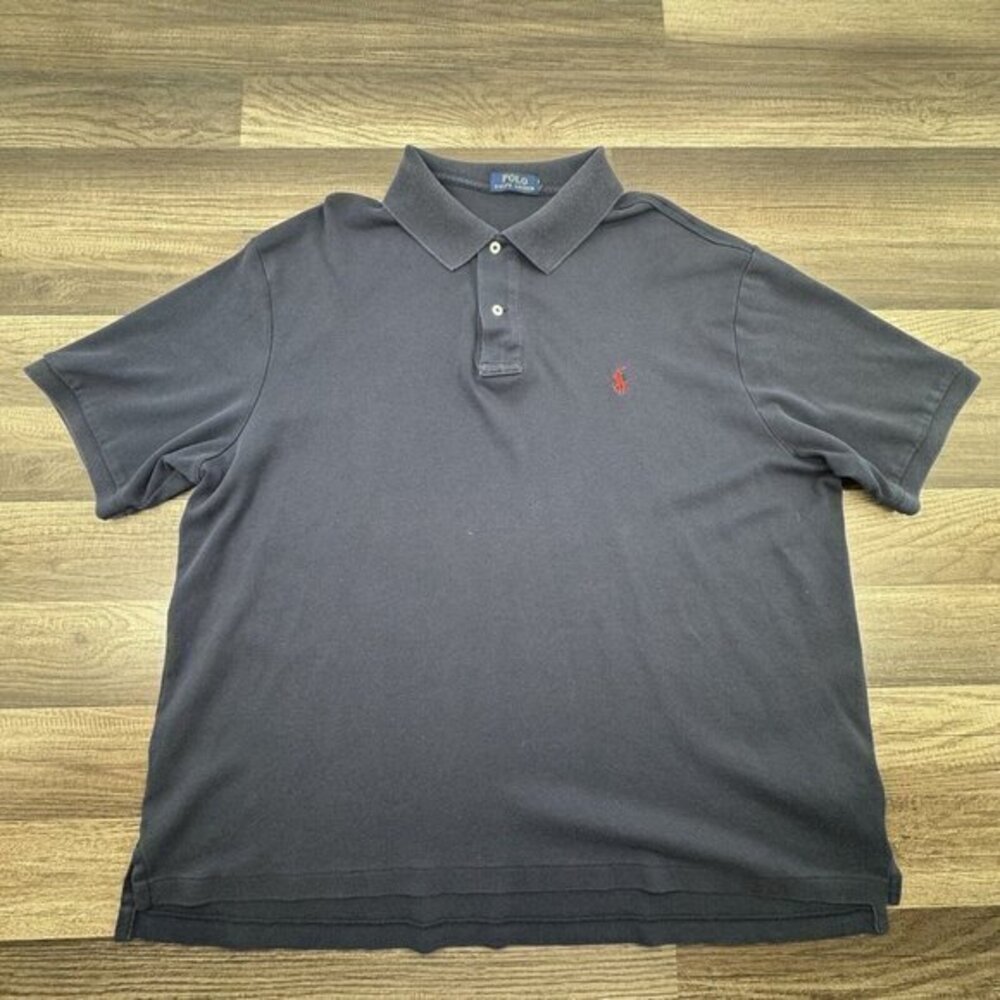 Polo Ralph Lauren Soft Touch Polo Shirt Mens‎ XXL Navy Blue 2XL Stretch EUC